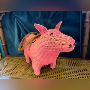 Hamlet the Hambag Wicker Darling Woven Pig Purse